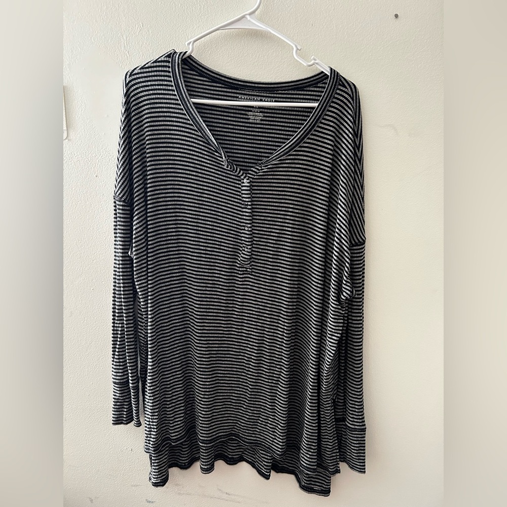 Women’s American Eagle striped long sleeve shirt, oversized, size medium